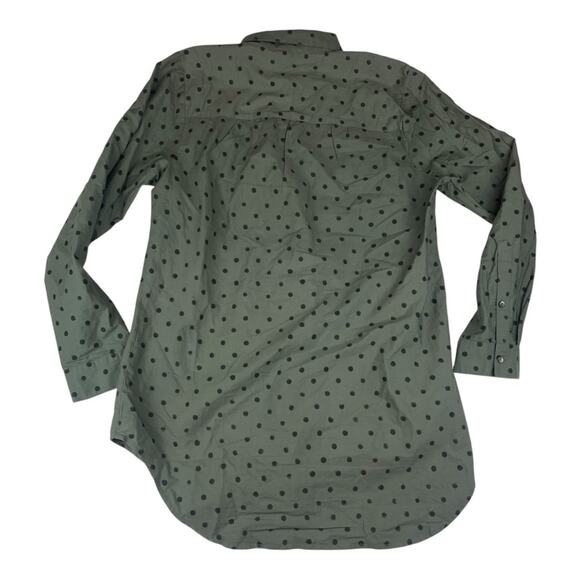 Sundance size medium Green polka dot Tunic Curved Hemline relaxed casual - Picture 3 of 10